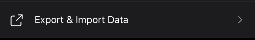 Pantalla de exportación de Hevy